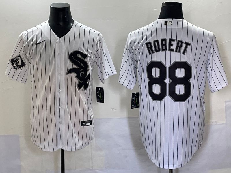 Men 2025 Chicago White Sox #88 Robert White Stripe Game Nike MLB Jersey style 7032